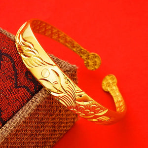 Dragon Phoenix 24KT Open Bangles Bracelets BE110