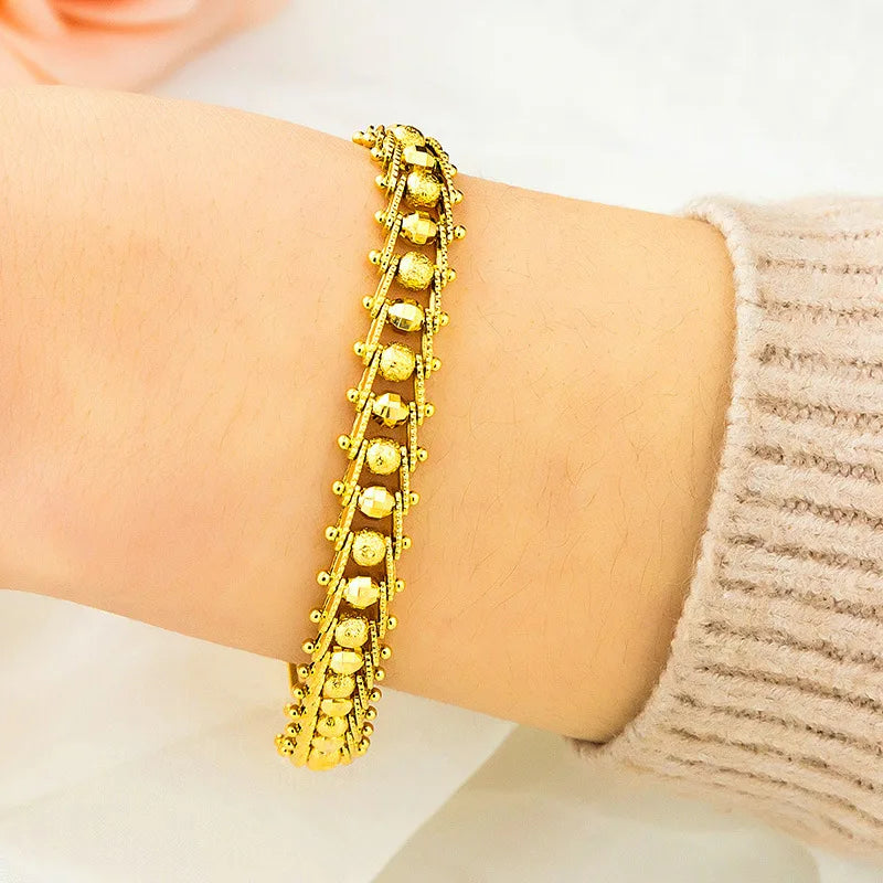 OMHXFC Fish Bone Link 24KT Bracelet BE260
