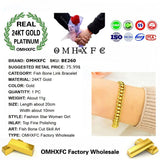 OMHXFC Fish Bone Link 24KT Bracelet BE260