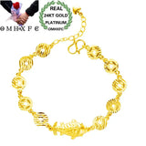European Woman Girl Party Birthday Wedding Gift Fish Carp Coin Link Bracelet