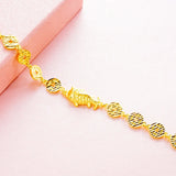 European Woman Girl Party Birthday Wedding Gift Fish Carp Coin Link Bracelet