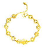 European Woman Girl Party Birthday Wedding Gift Fish Carp Coin Link Bracelet