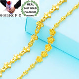 OMHXFC 24KT Flower Link Bracelet BE234