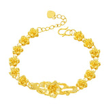 European Woman Girl Flower Link 24KT Bracelets