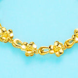 OMHXFC 24KT Flower Link Bracelet BE234