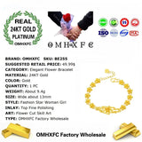 European Woman Girl Flower Link 24KT Bracelets