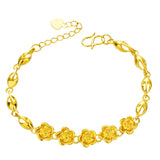 OMHXFC 24KT Flower Link Bracelet BE234