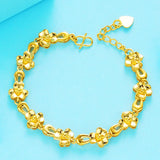 OMHXFC 24KT Flower Link Bracelet BE234