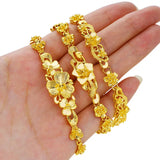 European Woman Girl Flower Link 24KT Bracelets