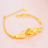 European Woman Party Birthday Wedding Gift Peacock Link 24KT Bracelet