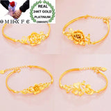 European Woman Party Birthday Wedding Gift Peacock Link 24KT Bracelet
