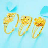 European Woman Girl 18KT Open Bangles Bracelets BE77