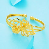 European Woman Girl 18KT Open Bangles Bracelets BE77