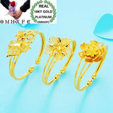 European Woman Girl 18KT Open Bangles Bracelets BE77