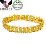 European Woman Girl Party Birthday Wedding Gift Heart Link 24KT Bracelets BE232