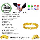 European Woman Girl Party Birthday Wedding Gift Heart Link 24KT Bracelets BE232