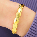 European Woman 18KT Twisted Bangles Bracelets