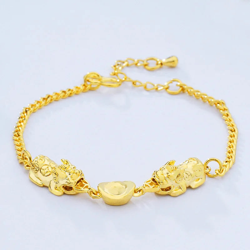 Vintage PIXIU Link 24KT Bracelets BE250
