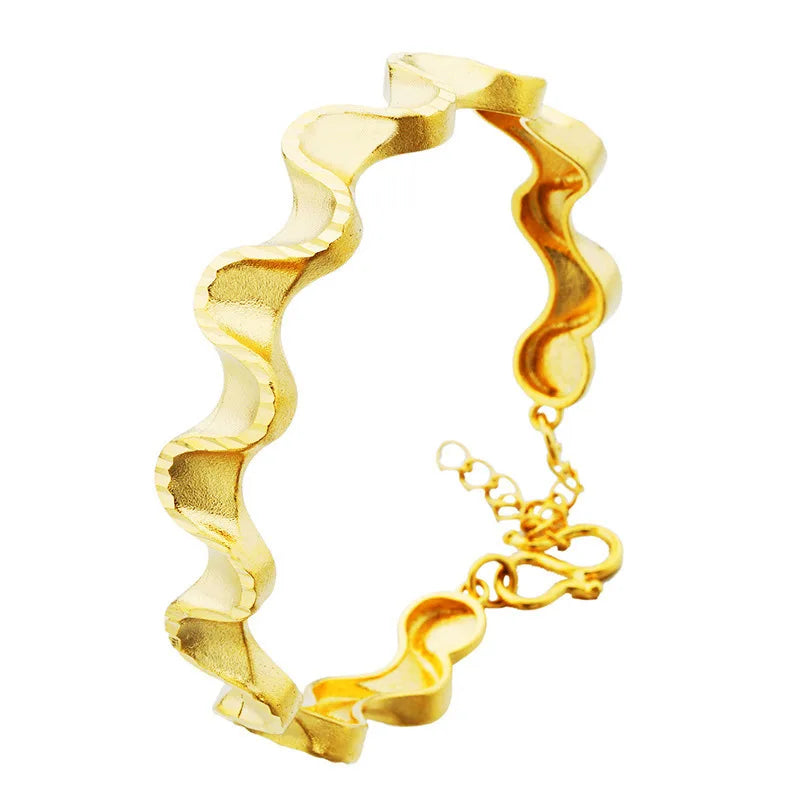 Wave 18KT Bangles Bracelets BE62 European Woman Girl Party Birthday Wedding Gift