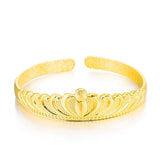 European Woman Party Wide Crown Open Bangles Bracelet