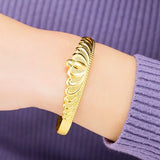 European Woman Party Wide Crown Open Bangles Bracelet
