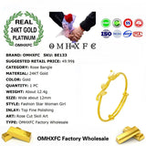 European Rose 24KT Bangles Bracelets BE133