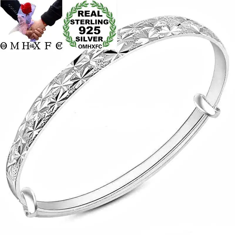 925 Sterling Silver Full Stars Bangles Bracelets