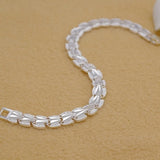 925 Sterling Silver Geometric Heart Link Bracelet