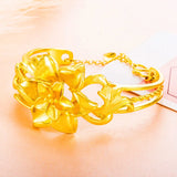 European Woman Party Wedding Gift Flowers Peacock 24KT Bangles