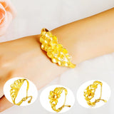 European Woman Party Wedding Gift Flowers Peacock 24KT Bangles