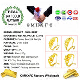 European Woman Party Wedding Gift Flowers Peacock 24KT Bangles