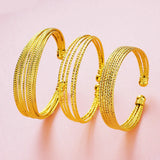 European Woman 18KT Open Bangles Bracelets BE38