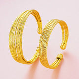 European Woman 18KT Open Bangles Bracelets BE38