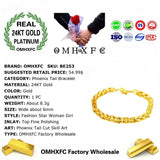 European Woman Party Wedding Gift Phoenix Tail Geometric 24KT Bracelet