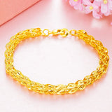 European Woman Party Wedding Gift Phoenix Tail Geometric 24KT Bracelet