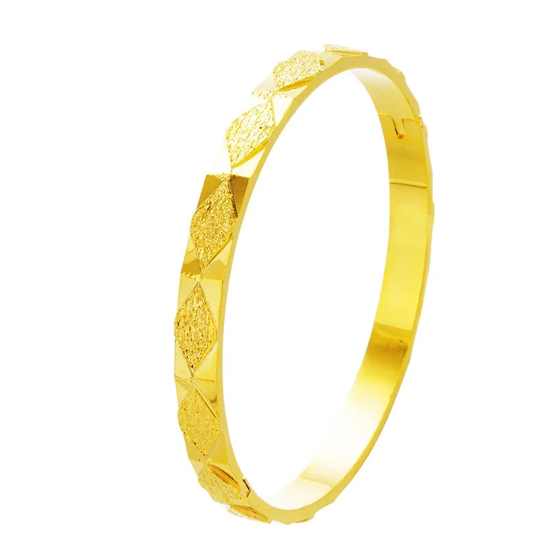 European Rhombus Geometric 24KT Bangles Bracelet