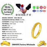 Vintage Dragon 24KT Bangles Bracelets BE119