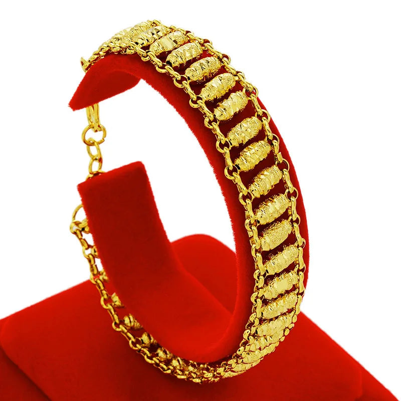 Vintage Fish Bone Link 24KT Bracelet BE259