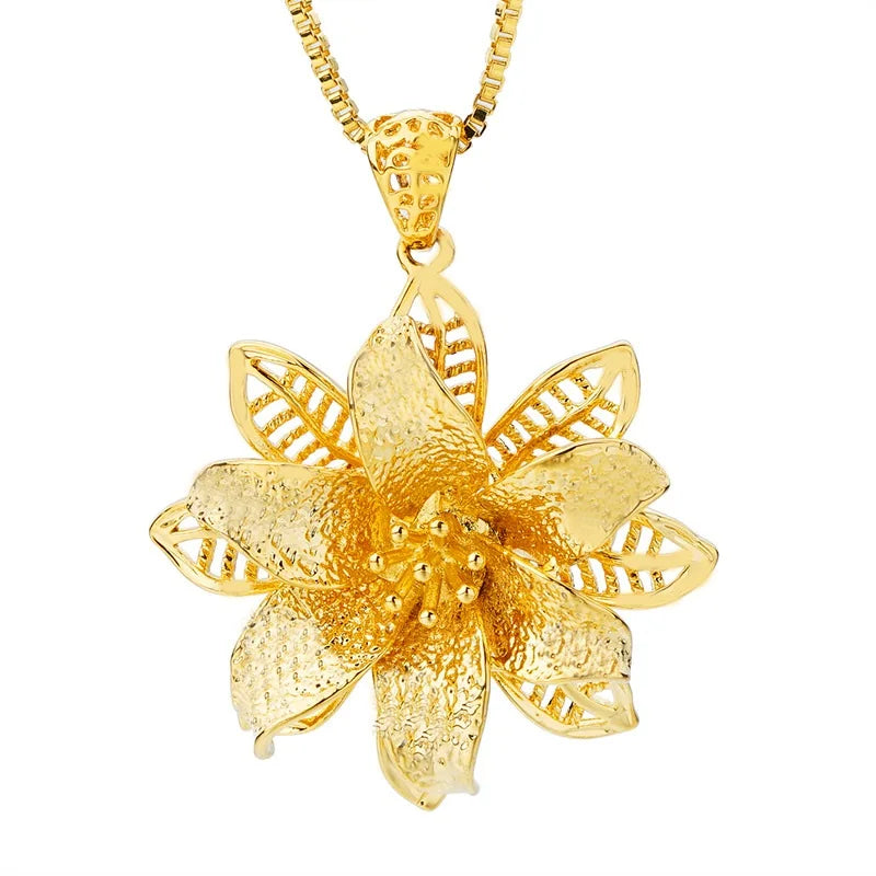 European Vintage Flower 24KT Charm Pendant PN139