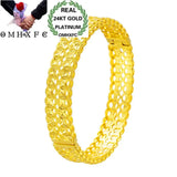 Vintage Hollow Coin 24KT Bangles Bracelets