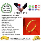 Vintage Twisted 18KT Bangles Bracelets BE51