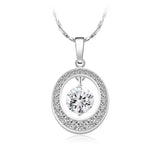 European Zircon Water Drop Pendant Necklace