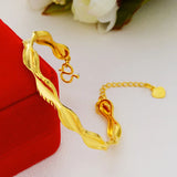 European Wave Bowknot 18KT Bangles Bracelets BE64