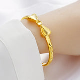 European Girl Birthday Gift Wave Bowknot 18KT Bangles Bracelets