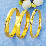 European Woman Girl Party Wedding Gift Blank Sand 24KT Gold Bangles Bracelets