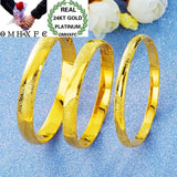 European Woman Girl Party Wedding Gift Blank Sand 24KT Gold Bangles Bracelets