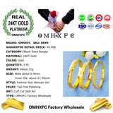 European Woman Girl Party Wedding Gift Blank Sand 24KT Gold Bangles Bracelets