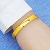 European Woman Girl Party Wedding Gift Blank Sand 24KT Gold Bangles Bracelets