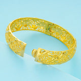 European Boho Flower Open Bangle Bracelet BE120