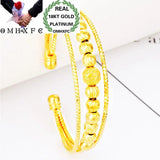 Bohemia Lines Beads 18KT Open Bangles Bracelets BE46